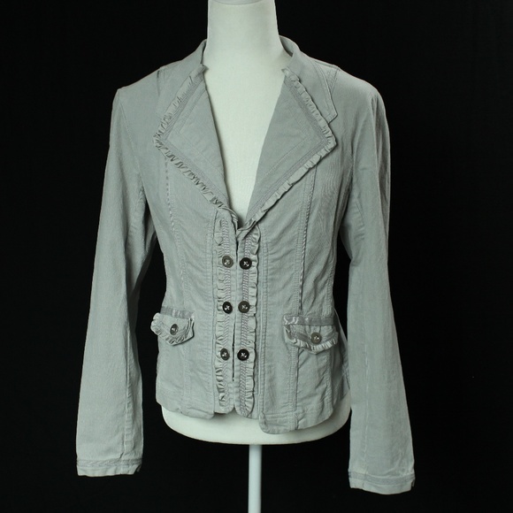 White House Black Market Jackets & Blazers - WHBM | Light Gray Corduroy Type Jacket / Blazer | Sz 6